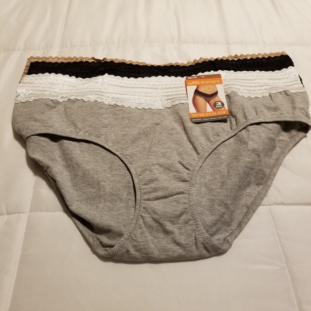 3 Pair of Warner's Blissful Benefits Lace Hipster